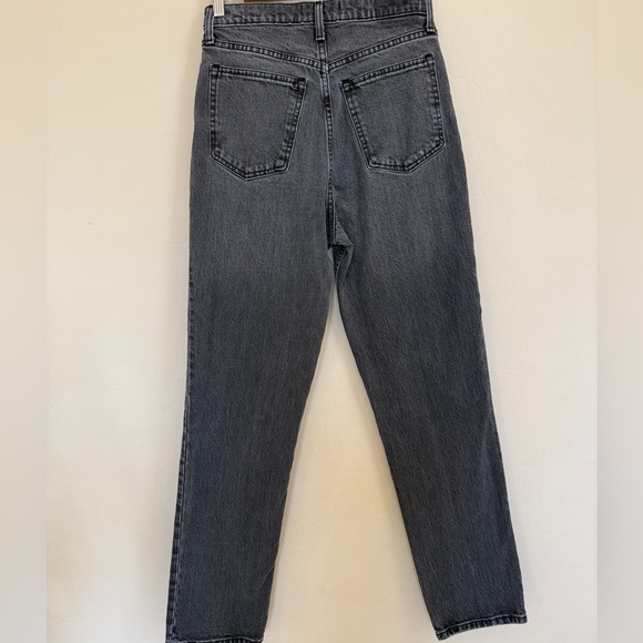 Abercrombie & Fitch 90s Straight Jeans Ultra High Rise Washed Black Dark Gray 6L - Picture 2 of 7